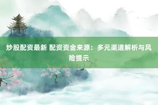 炒股配资最新 配资资金来源：多元渠道解析与风险提示