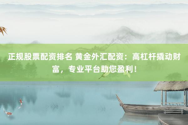 正规股票配资排名 黄金外汇配资：高杠杆撬动财富，专业平台助您盈利！