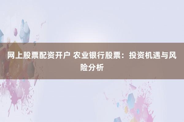 网上股票配资开户 农业银行股票：投资机遇与风险分析
